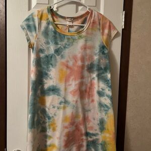 Colorful Tie-Dye T-Shirt Dress